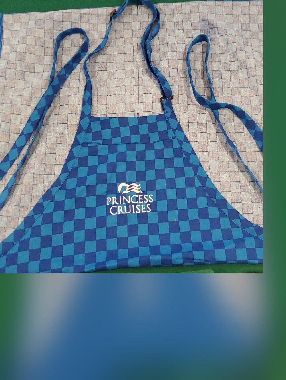 Princess Cruises Blue Checkered Souvenir Chef Apron